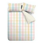 Catherine Lansfield Pastel Spring Check Reversible Duvet Set