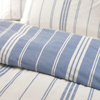 Catherine Lansfield Harbour Stripe Blue Reversible Duvet Set