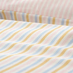 Catherine Lansfield Brighton Stripe Pastel Bow Trim Duvet Set