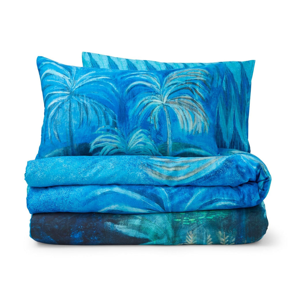 Matthew Williamson Blue Midnight Palms 200TC Cotton Sateen Duvet Set