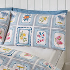 Catherine Lansfield Riviera Blue Tiles Reversible Duvet Set