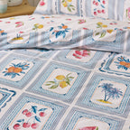 Catherine Lansfield Riviera Blue Tiles Reversible Duvet Set