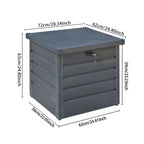 Charcoal Black 200L Steel Lockable Garden Storage Box