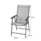 Set of 2 Metal Frame Fabric Foldable Chairs