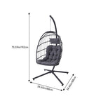 Adjustable Swing Hanging Egg Chair with Black Headrest and Cushion