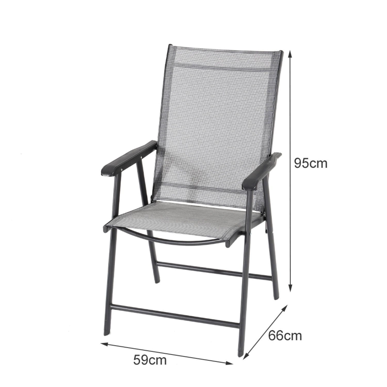 Set of 4 Metal Frame Fabric Foldable Chairs
