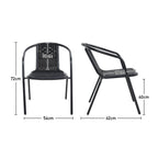 Set of 4 Black PE Rattan Stacking Garden Chairs