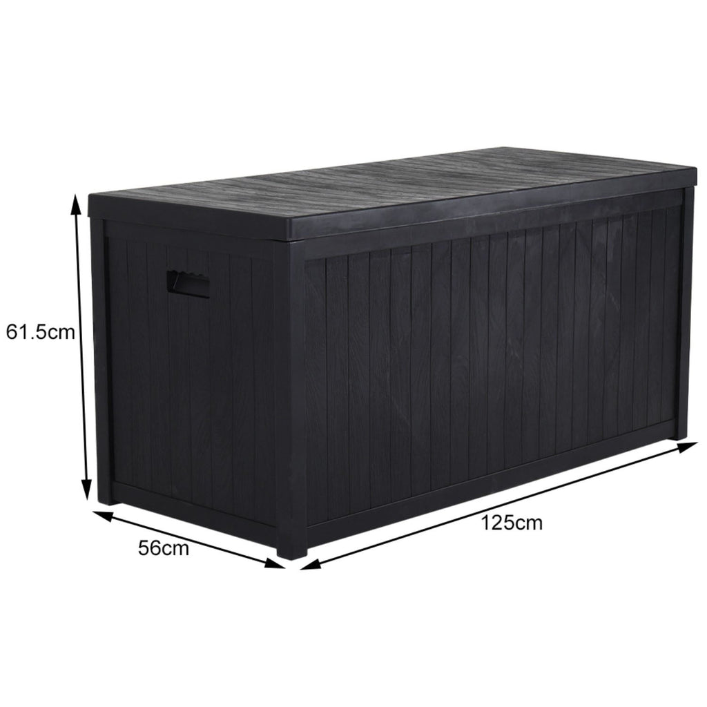 Black Outdoor 430L PP Garden Storage Box