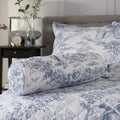 The Lyndon Company Toile Blue Printed Bolster Cushion (46cm x 14cm)