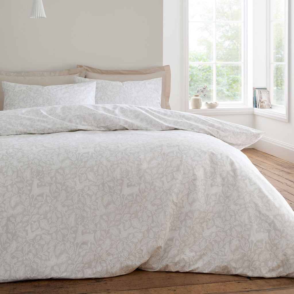 Bianca Woodland Natural 200TC Cotton Reversible Duvet Set