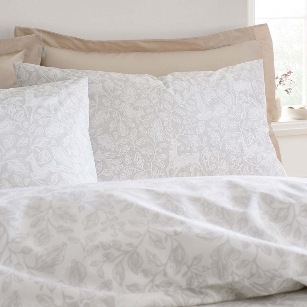 Bianca Woodland Natural 200TC Cotton Reversible Duvet Set