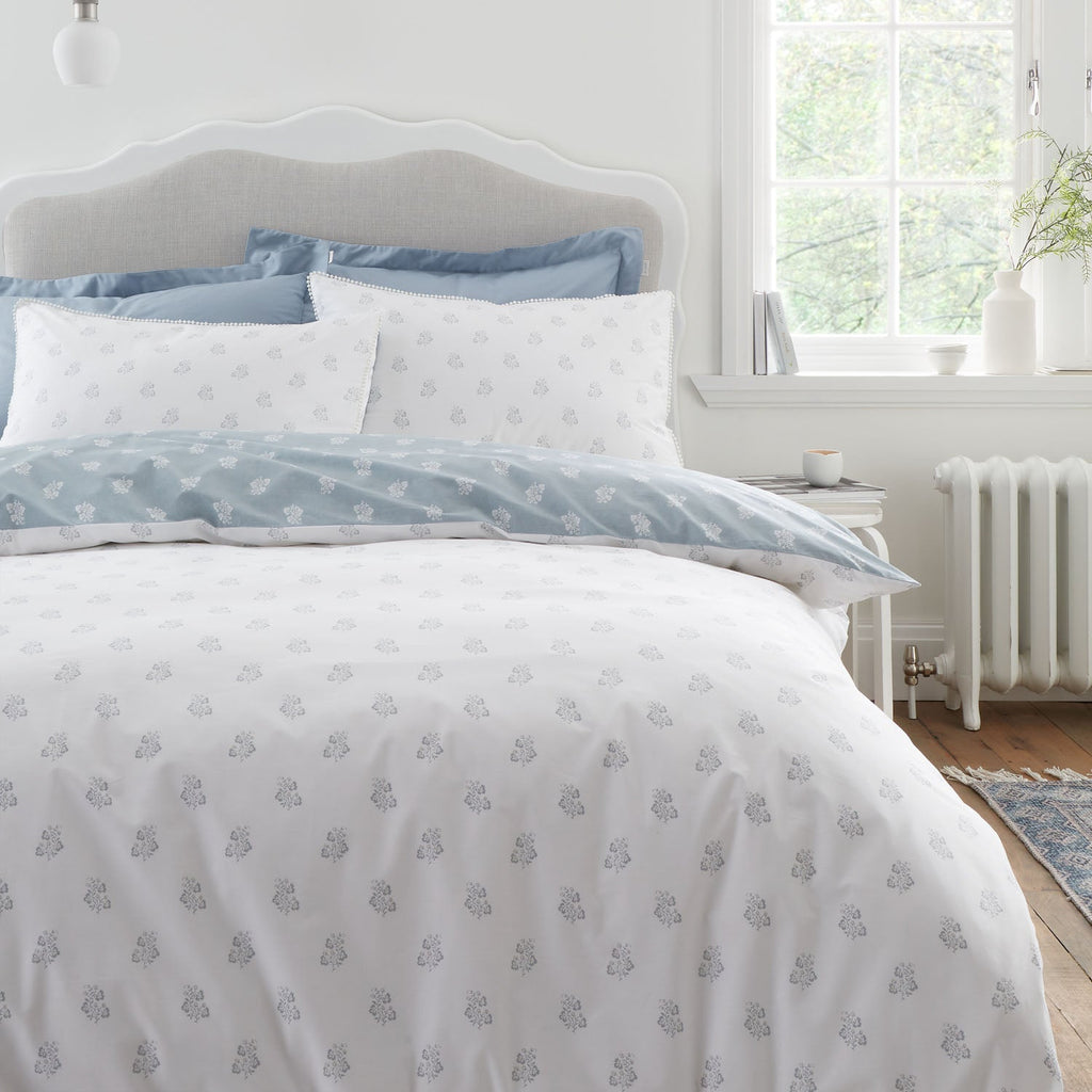Bianca Esme Floral White 200TC Cotton Reversible Duvet Set