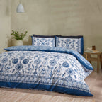Catherine Lansfield Zoukara Blue Floral Reversible Duvet Set