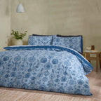Catherine Lansfield Zoukara Blue Floral Reversible Duvet Set