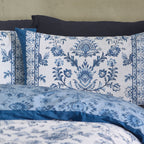 Catherine Lansfield Zoukara Blue Floral Reversible Duvet Set