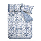 Catherine Lansfield Zoukara Blue Floral Reversible Duvet Set