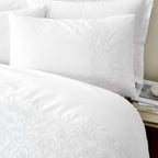 Bianca Embroidery Floral White 200TC Cotton Duvet Set