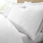 Bianca Embroidery Floral White 200TC Cotton Duvet Set