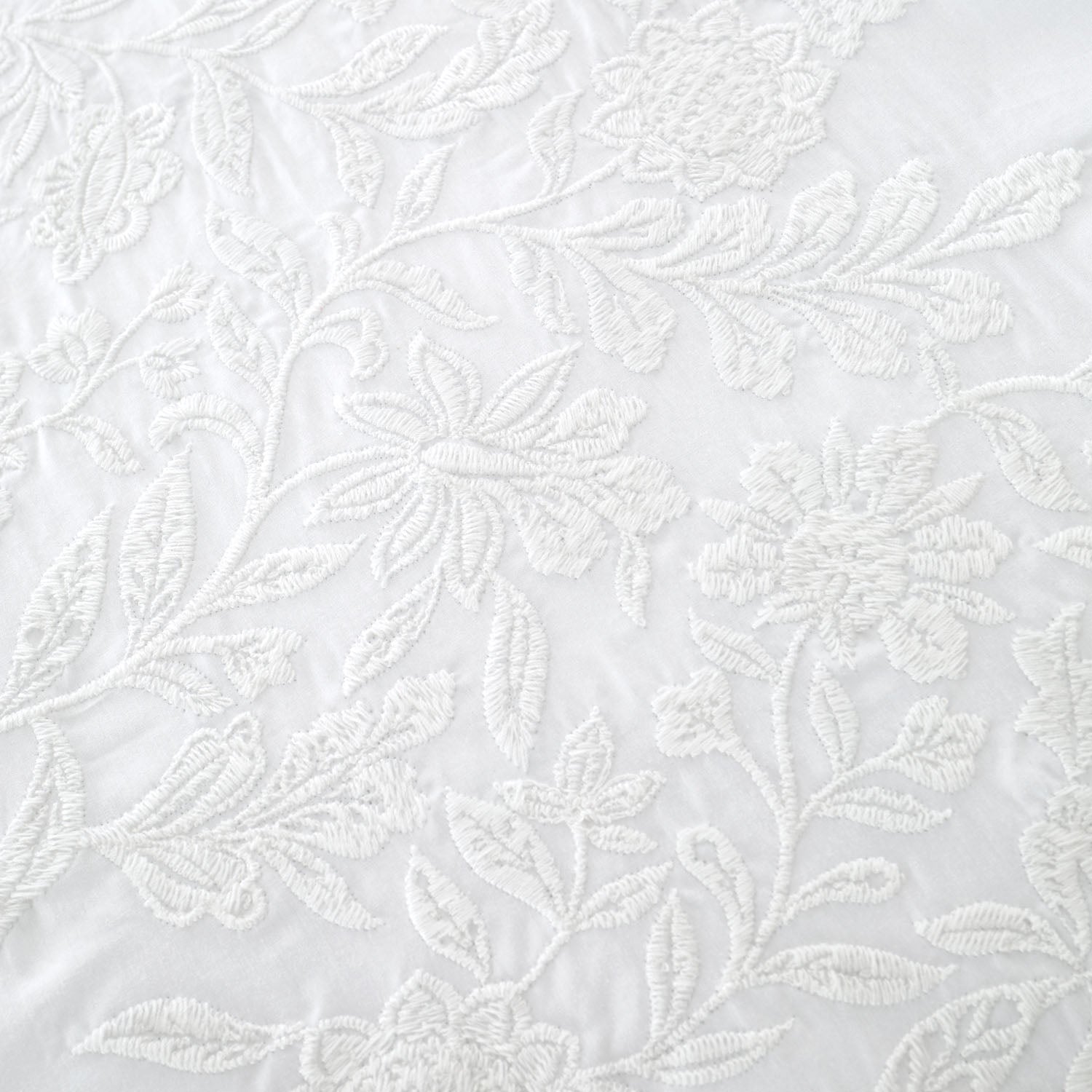 Bianca Embroidery Floral White 200TC Cotton Duvet Set