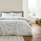 Bianca Thea Floral Green 200TC Cotton Reversible Duvet Set