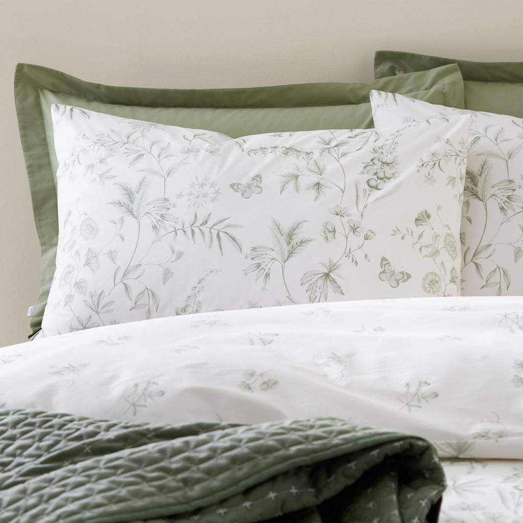 Bianca Thea Floral Green 200TC Cotton Reversible Duvet Set
