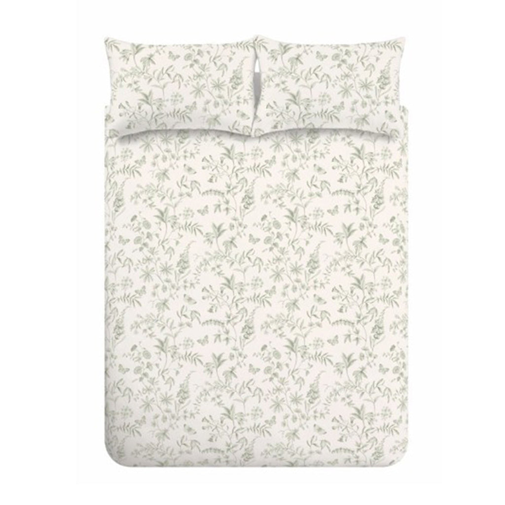 Bianca Thea Floral Green 200TC Cotton Reversible Duvet Set