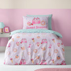 Catherine Lansfield Sweet Treats Pink Reversible Duvet Set