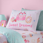Catherine Lansfield Sweet Treats Pink Reversible Duvet Set
