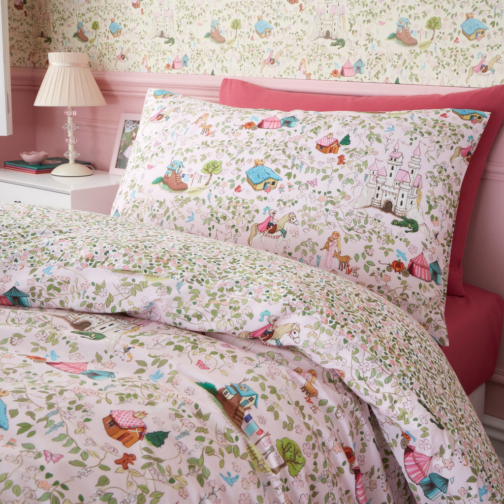 Belle & Boo Fairytale Pink Reversible Kids Cotton Duvet Set