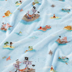 Belle & Boo Pirates Blue Cosy Fleece Blanket Throw