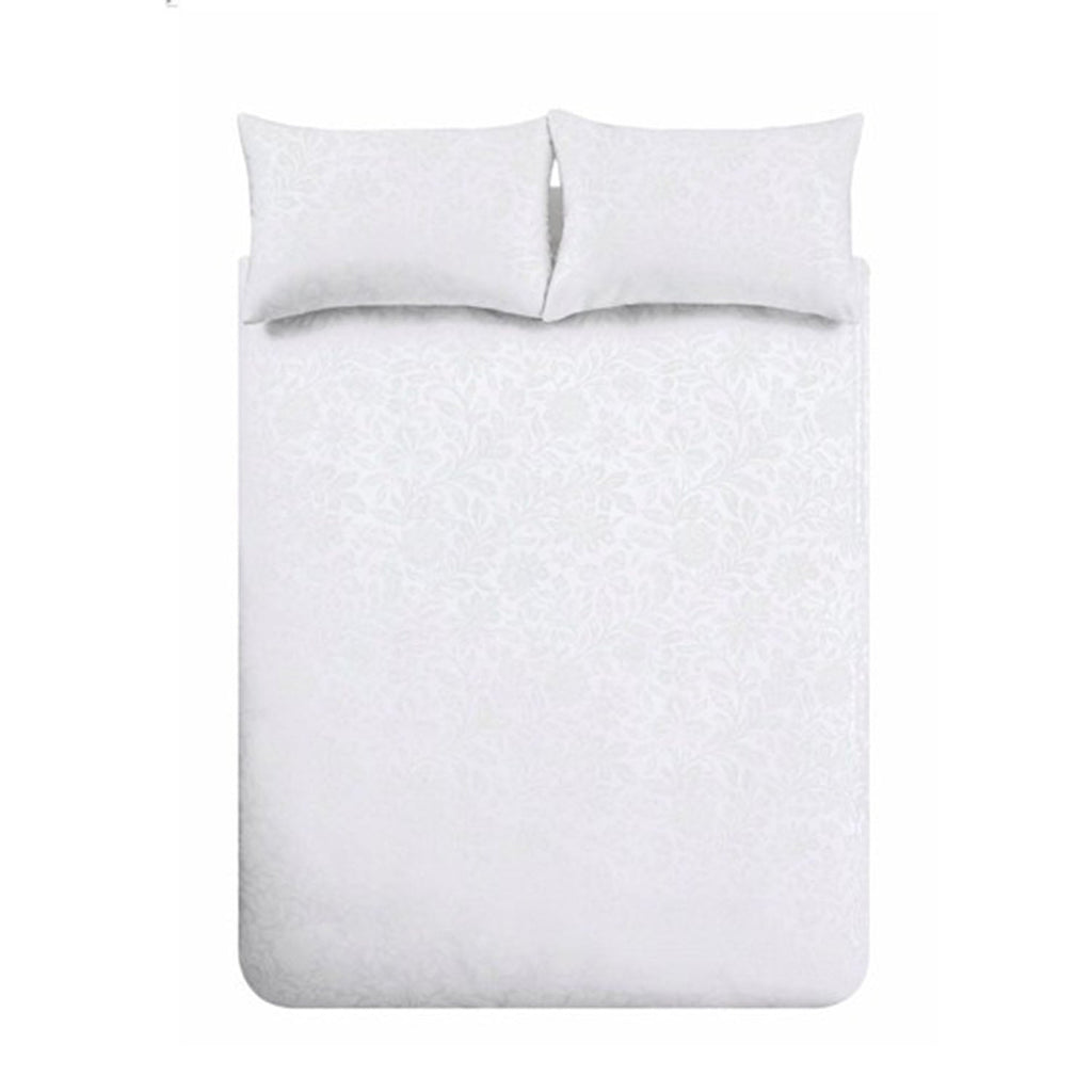 Bianca Fleur Matelasse White Jacquard 200TC Cotton Duvet Set