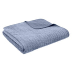 Bianca Attica Blue Velvet Embroidered Bedspread