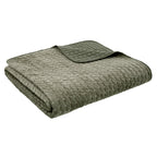 Bianca Attica Green Velvet Embroidered Bedspread