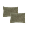 Bianca Attica Green Velvet Embroidered Pillow Sham Pair