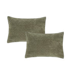 Bianca Attica Green Velvet Embroidered Pillow Sham Pair