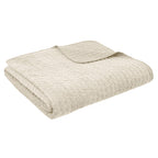 Bianca Attica Natural Velvet Embroidered Bedspread