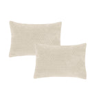 Bianca Attica Natural Velvet Embroidered Pillow Sham Pair
