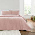Bianca Attica Pink Velvet Embroidered Bedspread