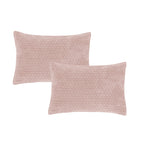 Bianca Attica Pink Velvet Embroidered Pillow Sham Pair