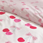 Catherine Lansfield Cherries and Bows Pink Reversible Duvet Set