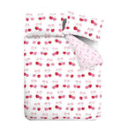 Catherine Lansfield Cherries and Bows Pink Reversible Duvet Set