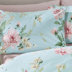 Catherine Lansfield Avebury Duck Egg Floral Reversible Duvet Set