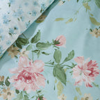 Catherine Lansfield Avebury Duck Egg Floral Reversible Duvet Set