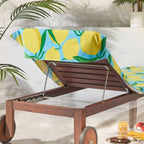 Catherine Lansfield Cotton Lemons Aqua Blue Sun Lounger Beach Towel