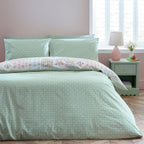 Catherine Lansfield Green Folk Patchwork Reversible Duvet Set