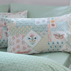 Catherine Lansfield Green Folk Patchwork Reversible Duvet Set