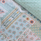 Catherine Lansfield Green Folk Patchwork Reversible Duvet Set
