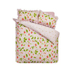 Catherine Lansfield Strawberry Frills Pink Gingham Reversible Duvet Set