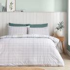 Catherine Lansfield Cartmel Check Soft Green Reversible Duvet Set