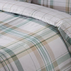 Catherine Lansfield Cartmel Check Soft Green Reversible Duvet Set